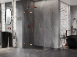 Mexen Lunar atveriamas kairysis du&scaron;o kabinas 100 x 90 cm, skaidrus, &scaron;lifuotas varis - 834-100-090-65-00-L
