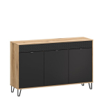 Komoda Mebelbos Bellano 3d, 145,5x40x90 cm, ruda/juoda