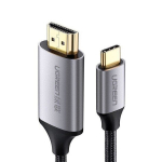 HDMI - USB-C kabelis 4K 60Hz, 1,5 m juodai pilkas
