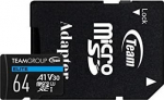 Atminties kortelė Team Group 64GB Elite microSDXC UHS-I U3, V30, A1