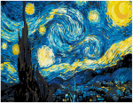 Pie&scaron;imo rinkinys pagal skaičius Žvaigždėta padangė Vincent van Gogh 40x50