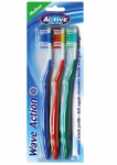 Vidutinio kietumo dantų &scaron;epetėliai Active oral Care Wave Action Medium, 3 vnt.