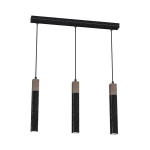 "SOLO SAWN BLACK / PATINATED WOOD" pakabinamas &scaron;viestuvas 3x mini GU10