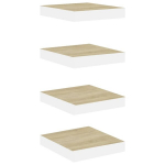 Pakabinamos lentynos, 23x23,5x3,8 cm, 4 vnt, baltos