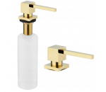 Įmontuojamas skysto muilo dozatorius Mexen Cube, 320 ml, Gold
