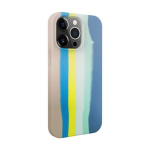 Evelatus silikoninis dėklas Apple iPhone 15 Pro Max Įvairiaspalvis Mėlynas/Rožinis