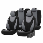 Automobilių sėdynių užvalkalų komplektas OTOM RUBY 1202 GREY/BLACK 3-ZIP