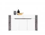 Komoda Liveo Brando B3, balta/pilka