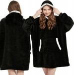 Pledas-megztinis moterims 2in1, juodas