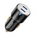 Automobilinis įkroviklis Essager 'Fan' juodas 66W (2xPD)