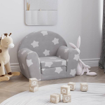 Vaiki&scaron;ka sofa-lova, pilka, mink&scaron;tas pliu&scaron;as, su žvaigždėmis