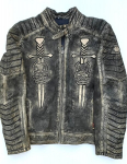 Natūralios odos moto striukė, 2XL