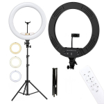 14 colių LED žiedinis &scaron;viestuvas su stovu ir telefono laikikliu, LIVMAN LJJ-36 (LED ring)