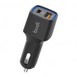 Budi USB + USB-C 18W PD LED automobilinis įkroviklis
