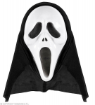 Veido kaukė su gobtuvu Scream, juoda/balta