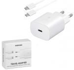 Samsung EP-TA800XWE, USB-C 25W + USB-C laidas, 1 m