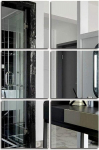 Wallpaper,Self Adhesive Square Mirror | Acrylic Removable Silver Mirror Stickers for Home Decor, 20x20cm,