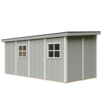 PREMIUM kokybės sodo namelis Timbela - M940B, 11,47 m&sup2; - A231x248x530 cm - Be grindų ir &scaron;oninės sienos - su dažų rinkiniu TUNDRA GREY
