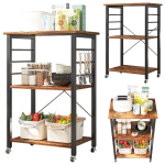 Mobili spinta ant ratukų kaimi&scaron;kas pusryčIų stalas virtuvės vežimėlis