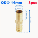Žalvarinė tiesi žarnos jungtis 12mm/14mm, skirta vamzdžiams, 14 mm