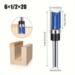 Frezavimo antgalis su guoliu medienai 6x1/2x20mm, 1 vnt 6 mm x 1/2 x 20 mm