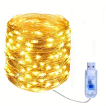 USB LED girlianda 200 lempučių, &Scaron;iltai balta