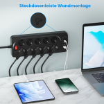 &bdquo;Kinglink 10-Lizdų Apsaugos Juosta su USB-C&ldquo;