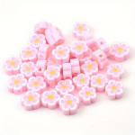 Karoliai, 30pcs10mm Pink Plum Blossom Soft Clay Beads
