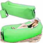 Pripučiama i&scaron;lankstoma sofa Lazy Bag paplūdimiui, fotelis, čiužinys, gultas, žalias