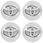 Ratų vidurio dangteliai logotipo emblema, ratlankių dangteliai TOYOTA 62 mm Sidabrinis blizgesys