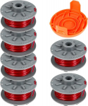 Atsarginė žoliapjovės ritės valo linija, skirta gardena turbo trimmer, 5364-20 ritė su 1 vnt. 05328-20 dangteliais, skirta gardena turbo trimmer smallcut (prekės nr. 2401) (6 ritės + 1 dangtelis)
