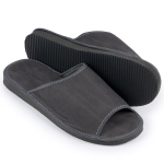 Vyri&scaron;kos odinės &scaron;lepetės IRESHOES nubuk graphite 41-46 &scaron;lepetės mink&scaron;tos patogios