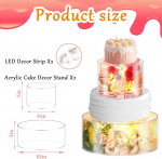 2 Skaidrūs tortų stovai su Led, 15+25 cm