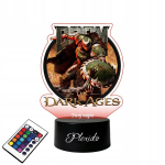 Lempa ant stiklo uv Doom Slayer The Dark Ages žaidimas Led 3d + nuotolinio valdymo pultas 16 spalvų
