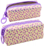 Violetinės spalvos mokyklinis penalas su undinės žvynelių ra&scaron;tu 21x8 cm
