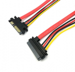 Duttek Sata maitinimo kabelis 50 cm/20 colių, 22 kontaktų (7 + 15) Sata prailginimo kabelis Sata nuo vyri&scaron;ko iki moteri&scaron;ko duomenų ir maitinimo kombinuotas plonas prailginimo kabelis M/f