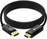 Skintek Sk-04-dph18 Displayport (dp) į Hdmi adapterio kabelis, 4k 1080p 60hz jungtis i&scaron; vyri&scaron;ko į moteri&scaron;ką, skirta kompiuteriui/ne&scaron;iojamam Kompiuteriui/mac su Displayport i&scaron;vestimi prijungti prie monitoriaus, projektoriaus su Hdmi įvestimi. Kabelis 1.8m