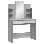 Kosmetinis staliukas，Makiažo stalas su LED lemputėmis, pilkas, 96x40x142cm CFE1952602