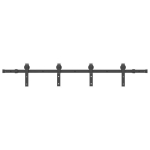 Stumdomų durų įrangos rinkinys, juodos spalvos, 183cm, plienas CFE300639