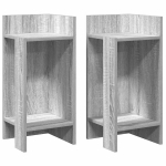 &Scaron;oniniai staliukai su lentyna, 2vnt, pilka, 25,5x27x60cm CFE456704