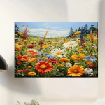 Tapyba pagal numerius 40x50 cm &ndash; Vasaros laukų gėlės ir spalvų harmonija, auk&scaron;tos kokybės dažai