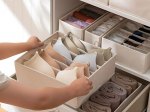 Bra organiser 6 compartments for wardrobe drawer white