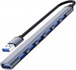 USB &Scaron;akotuvas 7 prievadų, pilkas, 3.0 USB
