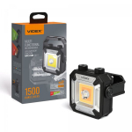 Įkraunamas žibintuvėlis Videx LED 10W + 15W + 3W RED/GREEN, VLF-M048, su magnetu