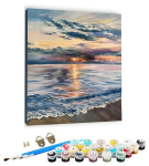 Tapyba pagal skaičius &ndash; paveikslas, dažai, teptukai, rinkinys &bdquo;Sunset&ldquo;, 40&times;50 cm
