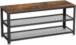 Batų suoliukas Vasagle, 100x45x30cm, ruda/juoda