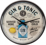 SIENINIS LAIKRODIS &raquo;Gin & Tonic Served Here&laquo;, Nostalgic-Art