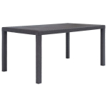 Sodo stalas vidaXL, rudos sp., 150x90x72 cm, plastikas, rat. imit.