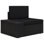 Modulinė kampinė sofa su porankiu, juoda