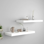 vidaXL Pakabinamos lentynos, 2vnt., baltos, 60x23,5x3,8cm, MDF